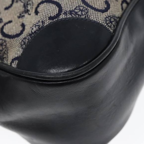 CELINE C Sulky Shoulder Bag Canvas Navy Gold Auth fm3869 - Picture 14 of 16